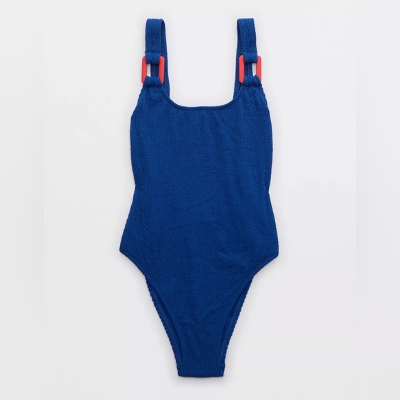 NWT Aerie Crinkle Scoop High Cut Cheekiest One Piece Swimsuit - Picture 3 of 5